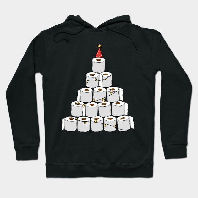 2020 X-mas Design with a Toilet Paper Christmas Tree Hoodie by ErdnussbutterToast